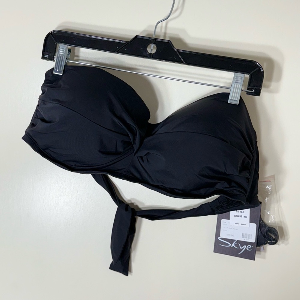 Skye Black Strapless Bandeau Bikini Swim Top Size DD - Picture 2 of 6